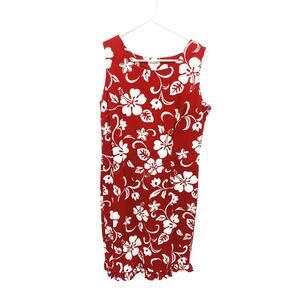 Island Candy Red Floral Knee Length Sleeveless Hawaiian Dress Size XL Hawaii
